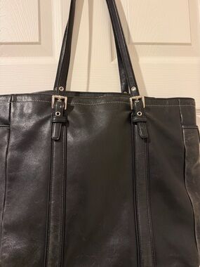 Coach Black Leather Interior Patch Tote